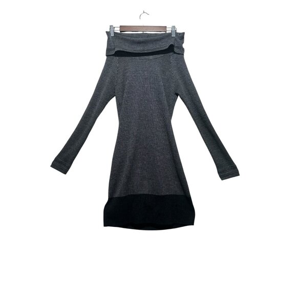 Toad & Co 100% Merino Wool Sweater Dress Small Gray Off Shoulder Outdoors Knit - Picture 3 of 16